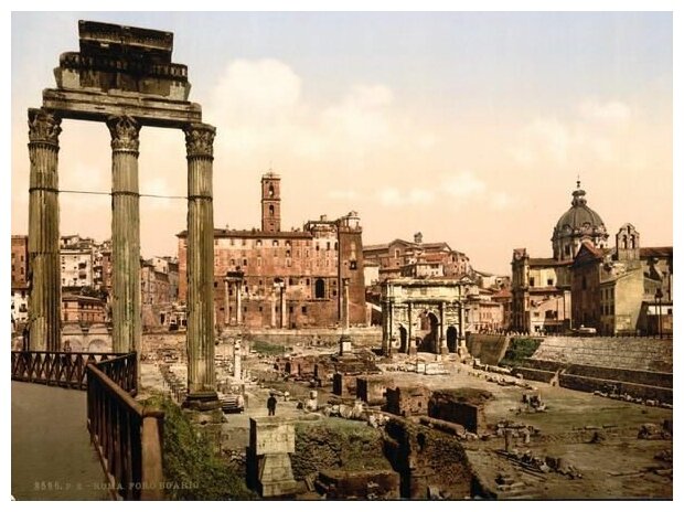 Постер на холсте "Историческая серия 1890-1900 гг. "Фотографии Италии" - Boario, Rome" 54см. x 40см.