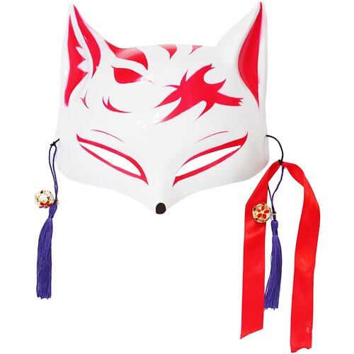 мужская футболка аниме кицунэ маска anime kitsune mask 2xl черный Маска карнавальная Лиса / Маска японской лисы Кицунэ / Маска ёкая Kitsune (В)