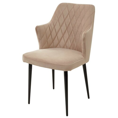 фото Кухонный-обеденный стул-кресло herman бежевый #5, велюр / черный каркас . для гостиной m-sity (м-сити) / ru-stol. ru m city