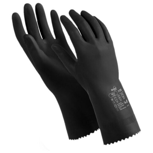 Перчатки защитные латекс, черный Manipula КЩС-2 (L-U-032/CG-943) р.8-8,5 перчатки облегченные mod 1 черный р р l stich profi россия