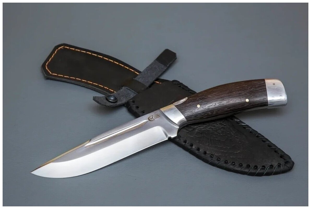 Нож цельнометаллический из кованой стали Х12МФ «Путник шкуросъем», рукоять венге - Кузница Сёмина