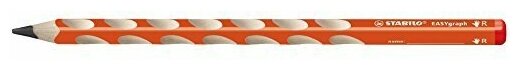 Stabilo Чернографитовый карандаш "EasyGraph" с насечками для правшей, корпус оранжевый, твёрдость HB