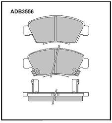 Дисковые тормозные колодки передние Allied Nippon ADB3556 для Honda Civic, Honda Jazz, Honda Logo (4 шт.)