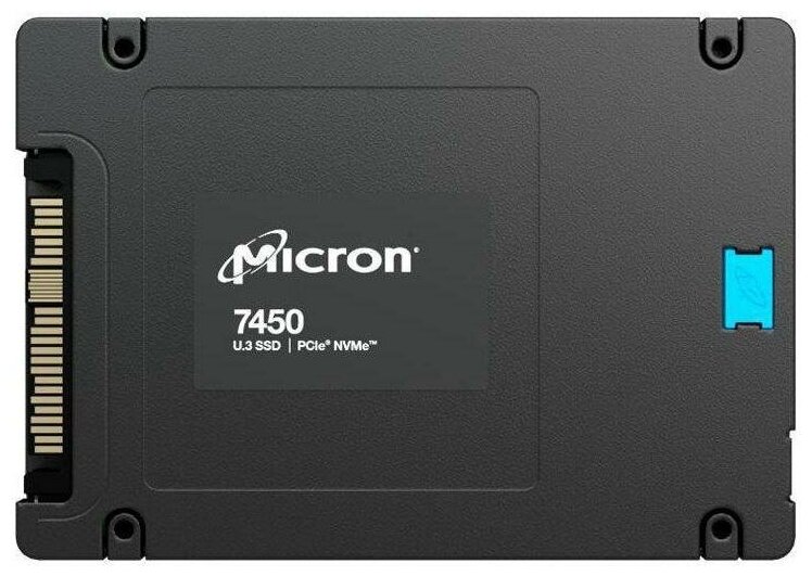 Твердотельный накопитель SSD Crucial Micron 7450 PRO, 7680GB, U.3(2.5" 15mm), NVMe, PCIe 4.0 x4, 3D TLC, R/W 6800/5600MB/s, IOPs 1 000 000/215 000, TBW 14000, DWPD 1 (12 мес.)