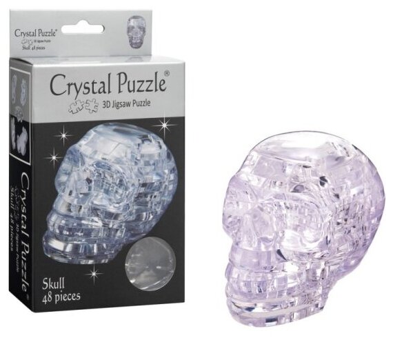 Пазл 3D Crystal Puzzle Череп серебристый