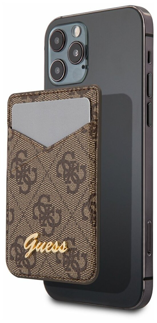 Бумажник Guess Wallet Cardslot Magsafe 4G Triangle logo, коричневый