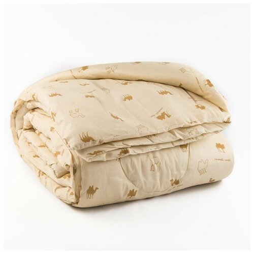 Одеяло Верблюжья шерсть 220x205 см, полиэфирное волокно 200 гр/м, пэ 100%./В упаковке шт: 1