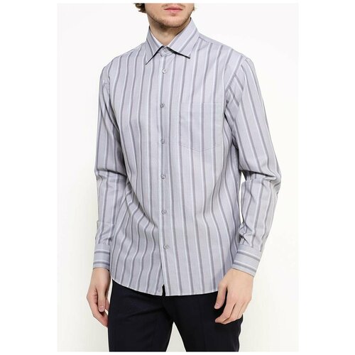 Рубашка мужская длинный рукав CASINO c331/1/5475/Z, Полуприталенный силуэт / Regular fit, цвет Серый, рост 174-184, размер ворота 40
