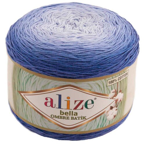 Пряжа для вязания Alize 'Bella Ombre Batik' 250г 900м (100% хлопок) (7407 джинс), 2 мотка