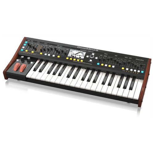 синтезатор behringer deepmind 6 черный Behringer Deepmind 6 синтезатор, аналоговые VCF и VCA, 37 клавиш