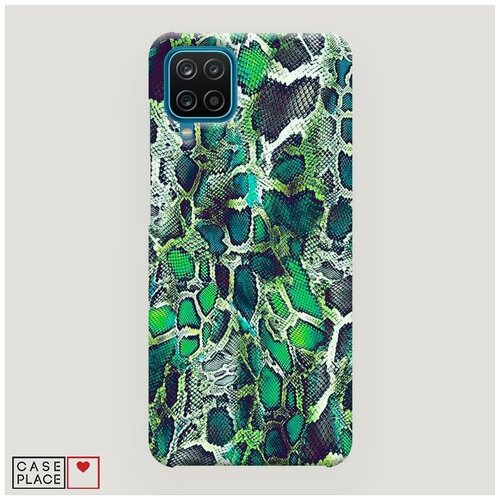 фото Чехол пластиковый samsung galaxy a12 зеленая кожа змеи case place