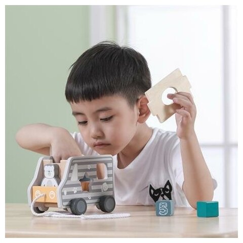 Каталка Viga Toys PolarB Машинка-сортер (44041) - фото №5