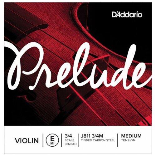 Струна одиночная для скрипки нота Ми (E) DAddario J811 3/4M prelude j811 4 4m струна скрипичная е ми prelude среднего натяжения d addario