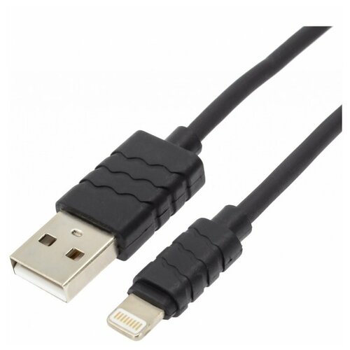 Дата-кабель USB-Lightning, 1 м, черный, AA дата кабель usb lightning 1 м белый aa