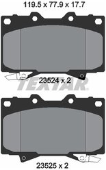 Дисковые тормозные колодки передние Textar 2352402 для Lexus LX, Toyota Land Cruiser (4 шт.)