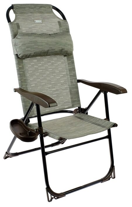 Кресло-шезлонг с полкой КШ2/4, р. 75 х 59 х 109 см, цвет серый