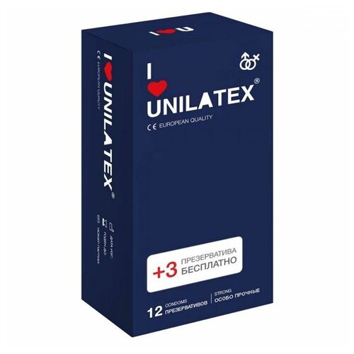 Ультрапрочные презервативы Unilatex Extra Strong - 12 шт. + 3 шт. в подарок ультрапрочные презервативы unilatex® extra strong 1 уп 12 3 шт ul 3022