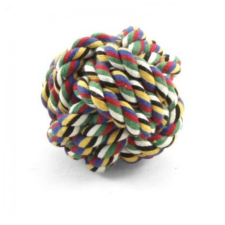 Triol игрушка "Верёвка-плетеный мяч" для собак (70 мм.) - фото №1
