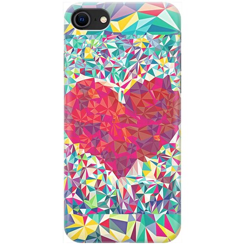 фото Re:pa накладка transparent для apple iphone 7 / 8 / se (2020) с принтом "бриллиантовое сердце"