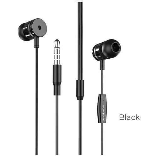 Проводные наушники BOROFONE BM31 Mysterious Jack 35mm 12 м черный контроллер с микрофоном 36800₽