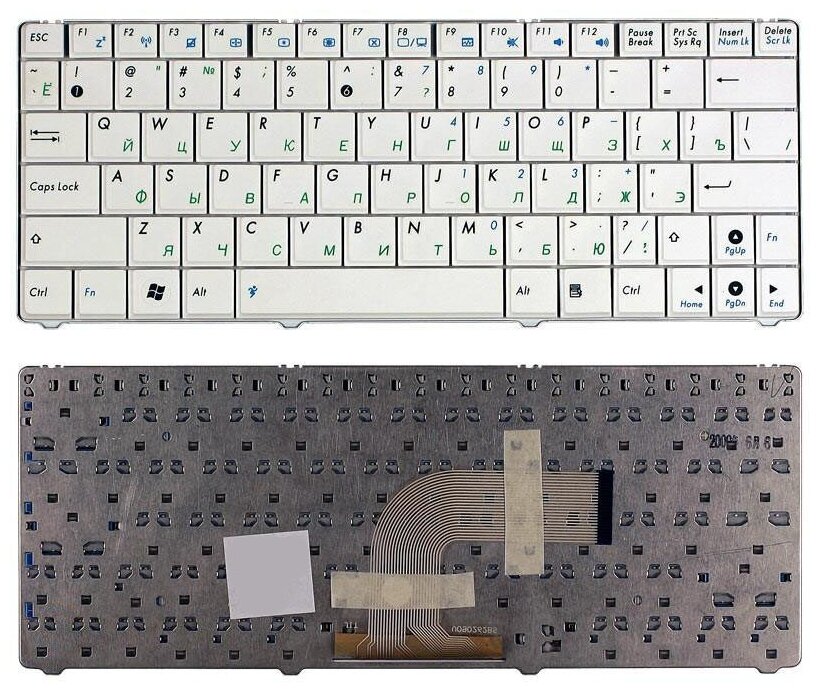 Клавиатура для ноутбука Asus Eee PC 1101 1101HA N10 N10E N10J белая