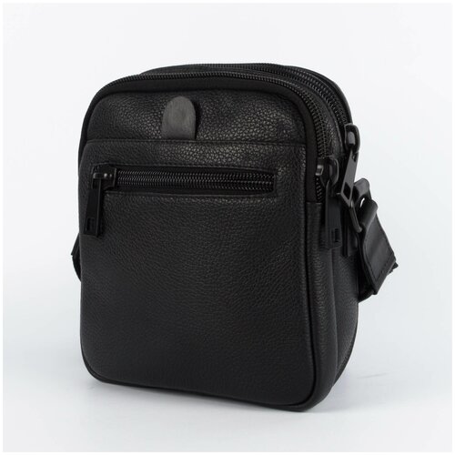 Небольшая мужская черная сумка из натуральной кожи Jonas Hanway LEDUM-02-J-01
