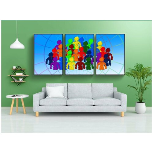 фото Набор модулных постеров для интерьера "люди, коллектив, группа" 60x90 см. в тубусе, без рамки lotsprints