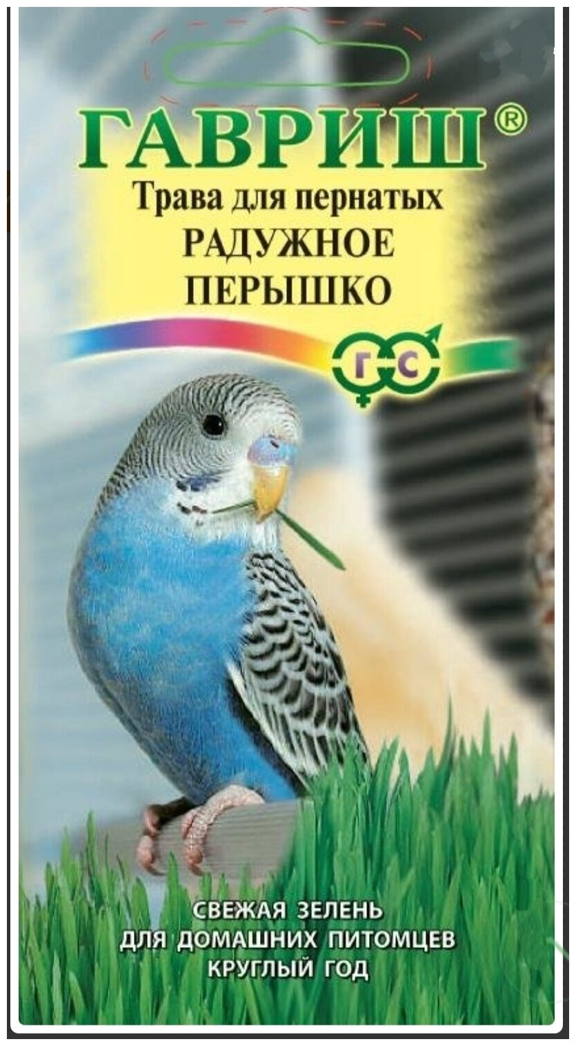 3 шт Трава для пернатых Радужное пёрышко Гавриш 100г (3 пакета)
