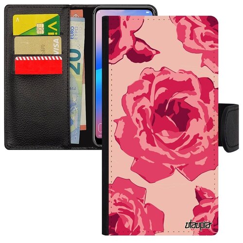 фото Противоударный чехол- книжка для мобильного // galaxy s7 edge // "цветы" аромат букет, utaupia, розовый