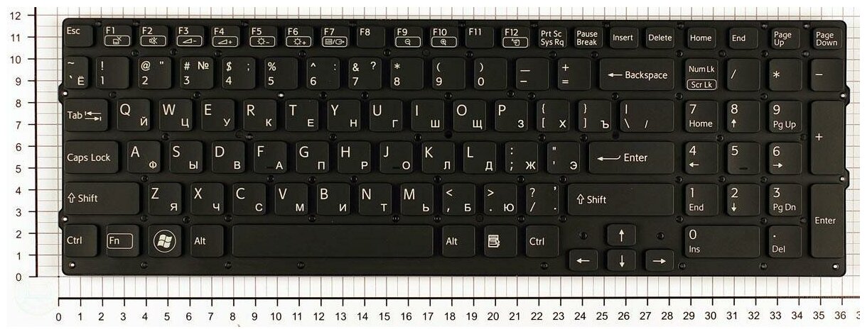 Клавиатура для ноутбука Sony Vaio Vaio VPCCB16 черная без рамки