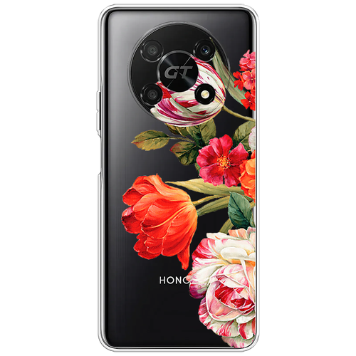 Силиконовый чехол на Honor X40 GT / Хонор X40 GT Весенний букет, прозрачный силиконовый чехол бело черные сложные полосы на honor x40 gt хонор x40 gt