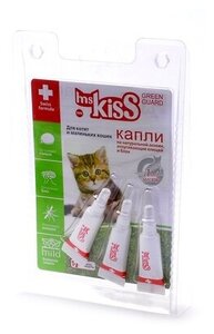 Фото Ms. Kiss капли для котят и кошек малых пород, репеллентные 3 пипетки (10 шт)