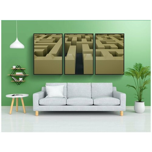 фото Набор модулных постеров для интерьера "лабиринт, головоломка, вход" 60x90 см. в тубусе, без рамки lotsprints