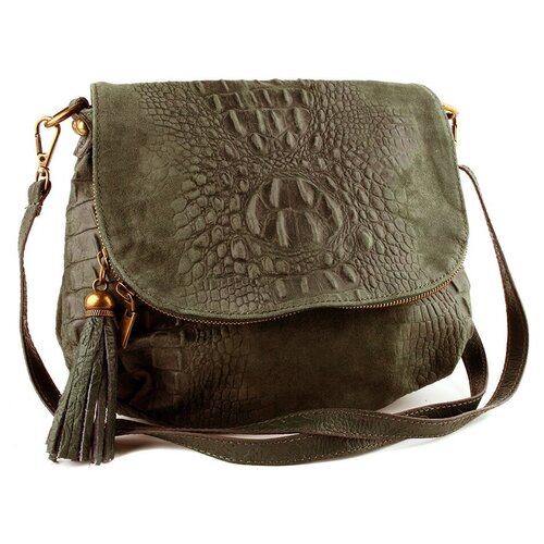 фото Сумка sefaro женская из телячьей кожи, италия, артикул tb-39-10 verde scuro caimano