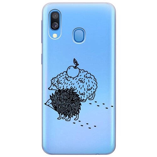 фото Чехол - накладка transparent для huawei y6 (2019) / honor 8a с 3d принтом "funny hedgehogs" re:pa