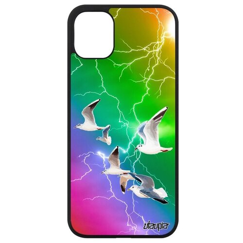 фото Яркий чехол на телефон // apple iphone 11 // "чайки" моевка птицы, utaupia, цветной