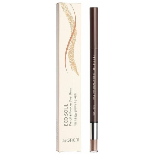 the SAEM EYE Карандаш Eco Soul Pencil & Powder Dual Brow 04 Medium Brown 0,5гр х 0,3гр