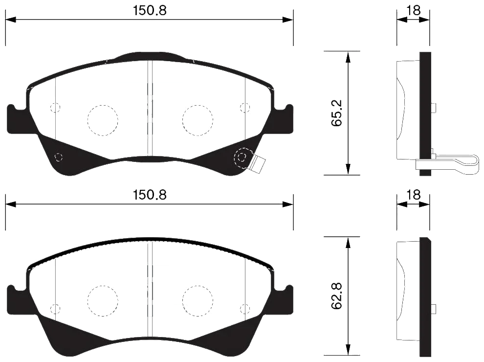 Дисковые тормозные колодки передние SANGSIN BRAKE SP1580 (4 шт.)