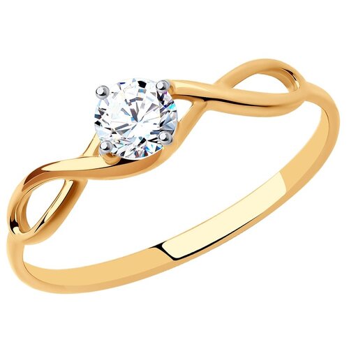 фото Diamant кольцо из золота с родированием с фианитом 31-110-01001-1, размер 19