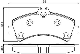 Дисковые тормозные колодки задние Bosch 0986495099 для Mercedes-Benz Sprinter, Volkswagen Crafter (4 шт.)