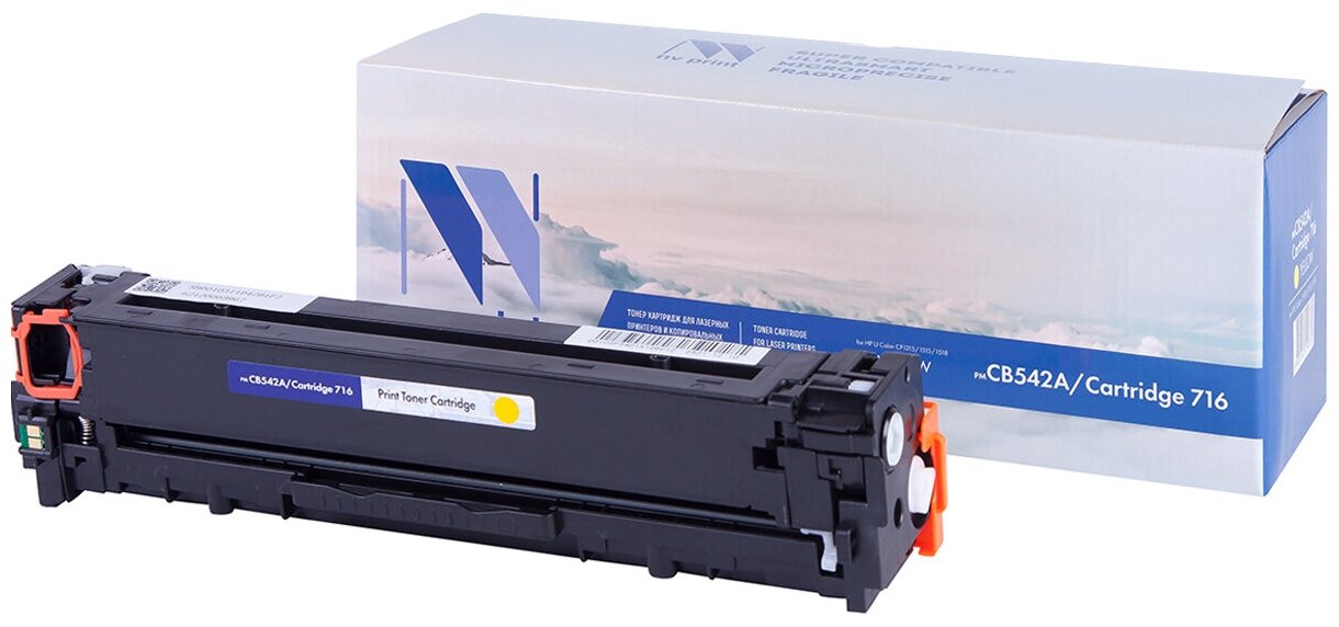 Лазерный картридж NV Print NV-CB542A, 716Y для HP LaserJet Color CP1215, CM1312, CM1312nfi, CP1215 (совместимый, жёлтый, 1400 стр.)