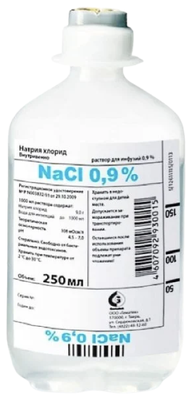 Натрия хлорид р-р д/инф., 0.9%, 250 мл, 10 шт.