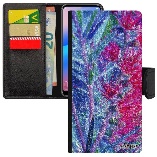 фото Противоударный чехол книжка на телефон // galaxy a50 // "экзотик" бутон цветок, utaupia, цветной