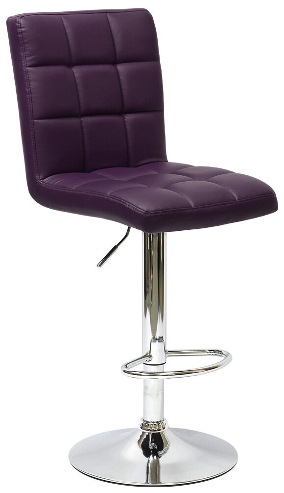Барный стул Barneo N-48 Kruger фиолетовая кожа - фотография № 1