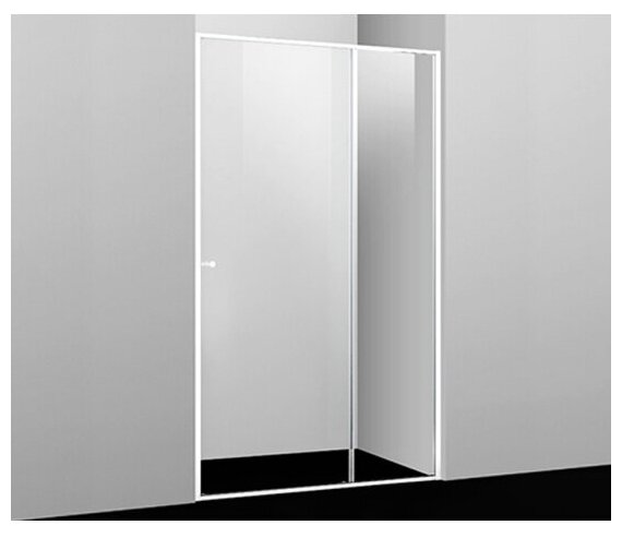 Душевая дверь, белый, прозрачное стекло, WasserKRAFT Rhin 44S13