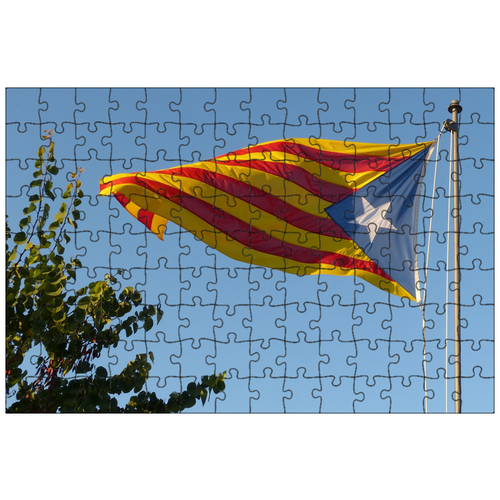 фото Магнитный пазл 27x18см."флаг, сеньера, каталонский флаг" на холодильник lotsprints