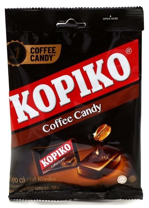Кофейные леденцы Kopiko Coffee Candy, пакет 108 г - фотография № 6