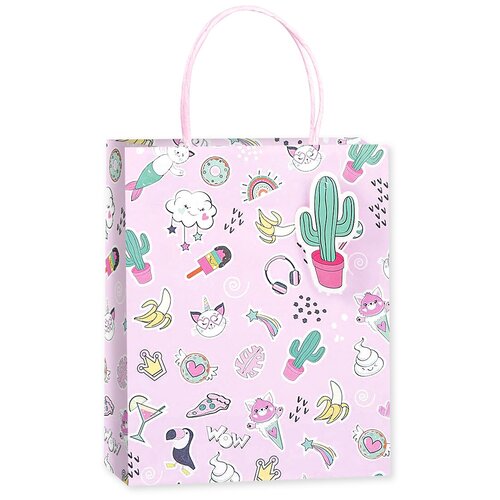 фото Пакет подарочный, летняя сказка, розовый, 32*26*12 см, 1 шт. дон баллон