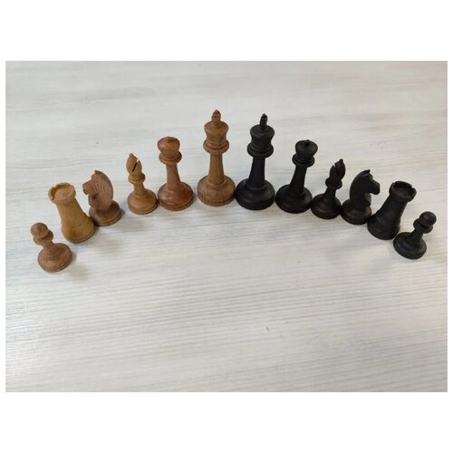 Шахматные фигуры без доски классические деревянные из бука с утяжелением средние