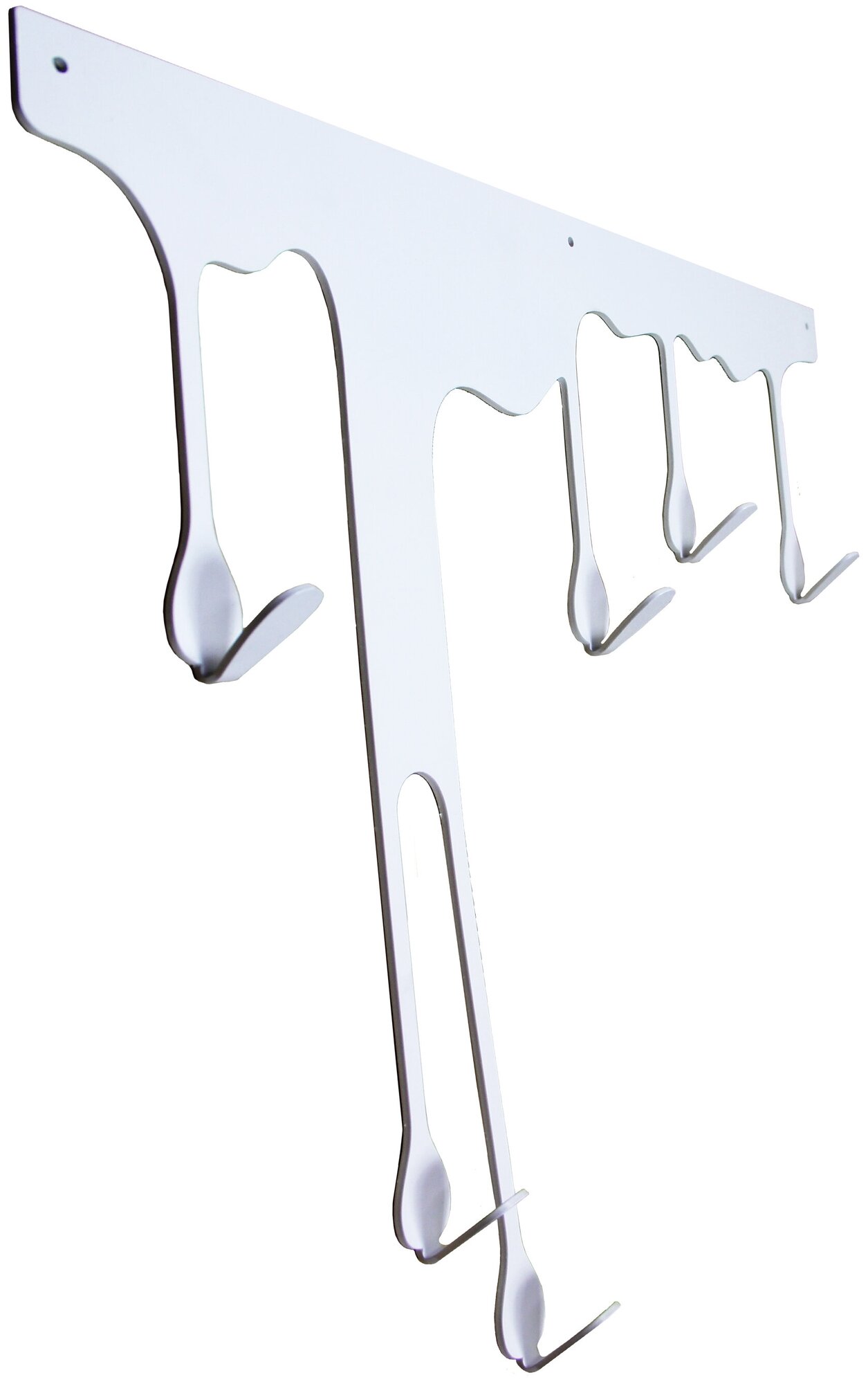Настенная металлическая вешалка в прихожую для одежды и аксессуаров TEMPACHE "Капельки", белая - фотография № 4